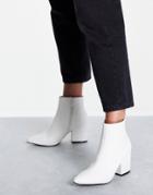 Raid Kola Heeled Ankle Boots In White