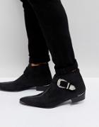 Jeffery West Adam Ant Buckle Boots In Black - Black