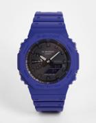 Casio G Shock Unisex Silicone Watch In Blue Ga-2100-blues