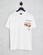 Pull & Bear Michelangelo Graphic Oversized T-shirt In White