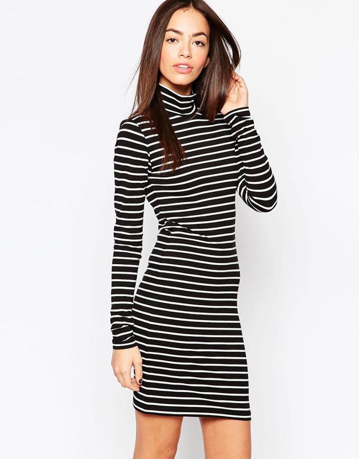 Jdy High Neck Striped Body-conscious Dress