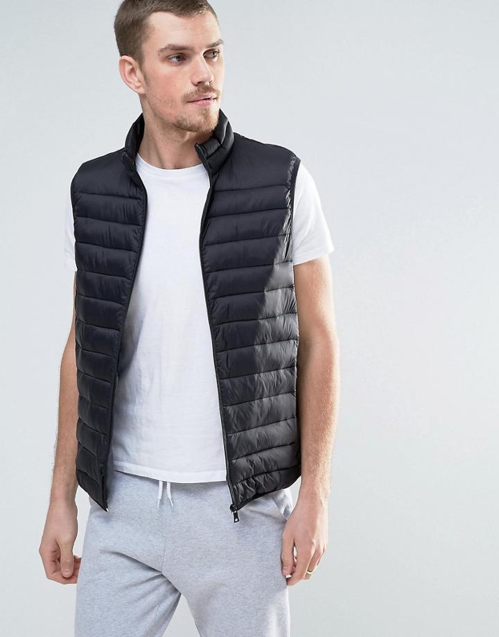 Celio Quilted Vest - Black
