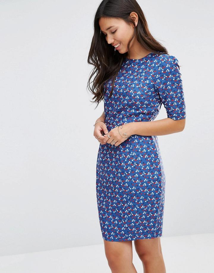 Sugarhill Boutique Very Cherry Dress - Dark Blue