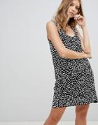 French Connection Dorothy Drape Print Shift Dress-black