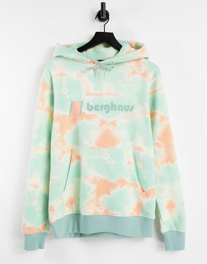 Berghaus Heritage Logo Hoodie In Tie Dye-pink