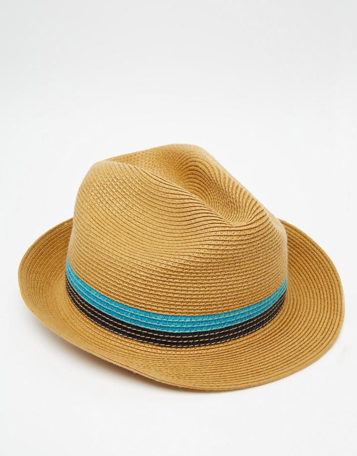 Ted Baker Madhatt Straw Trilby - Beige