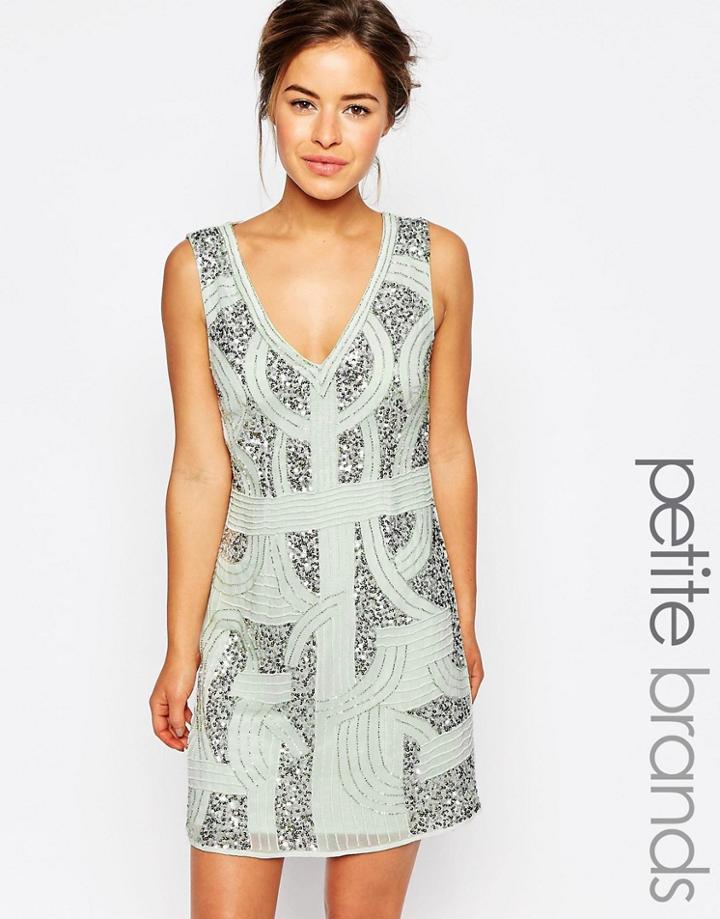 Maya Petite Beaded Shift Dress - Mint