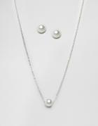 Johnny Loves Rosie Pearl Drop Necklace And Earring Set - Gold