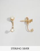 Asos Gold Plated Sterling Silver Mini Swing Earrings - Gold