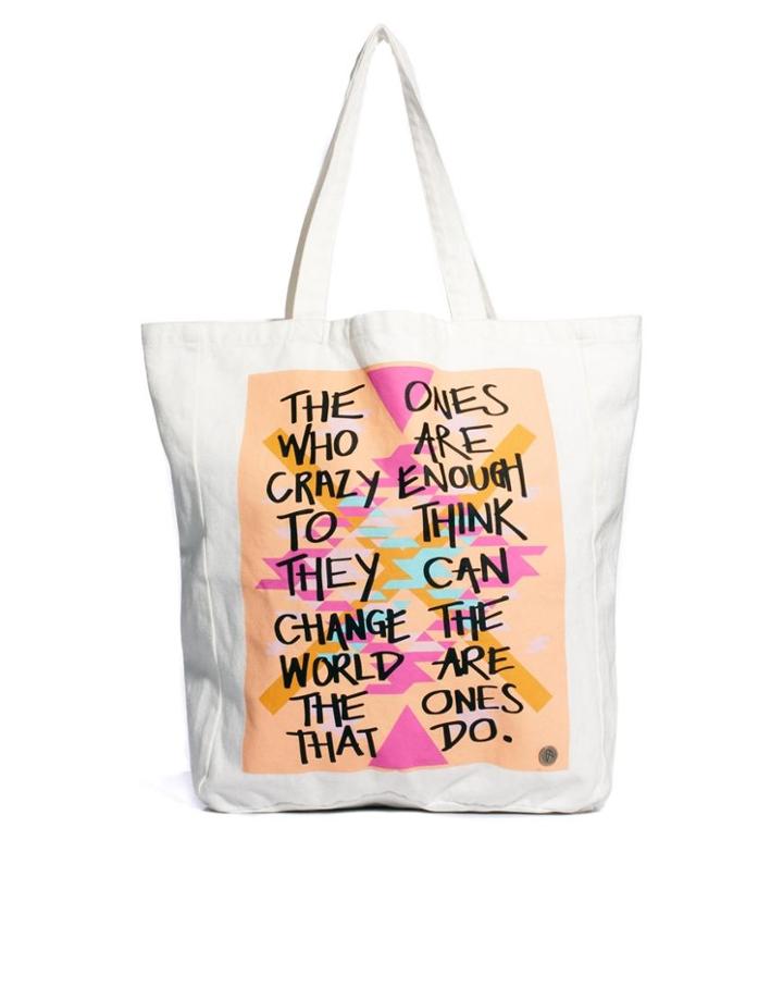 Mink Pink Be Crazy Canvas Tote