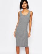 Vero Moda Jersey Rib Midi Dress - Gray