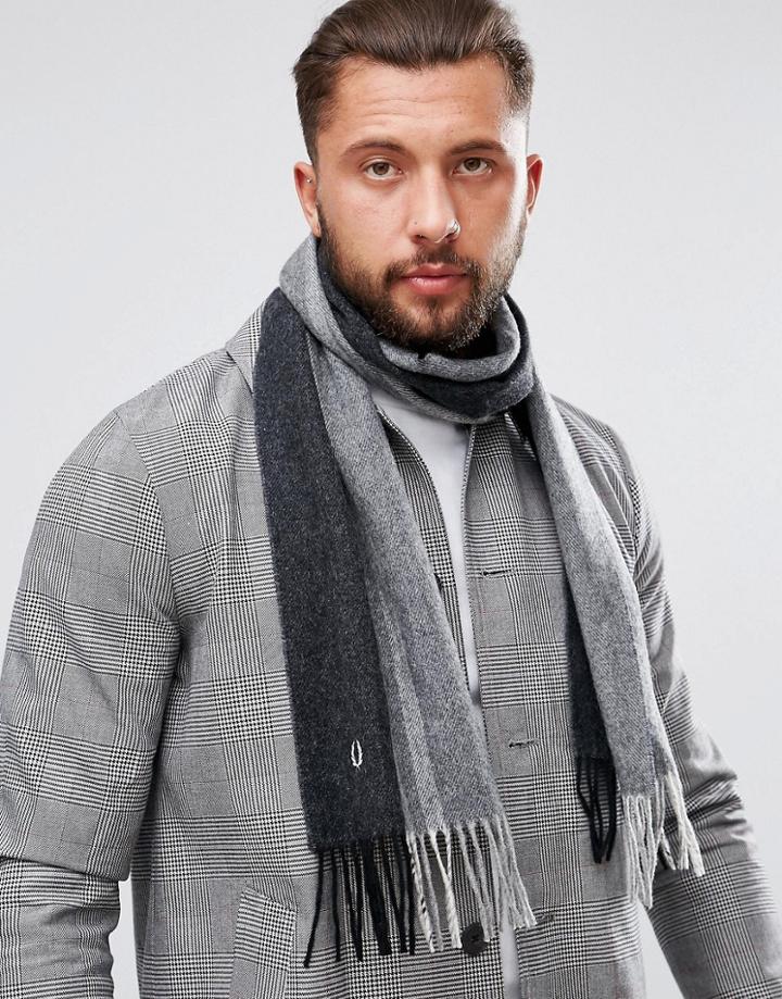 Fred Perry Tipped Cashmere Scarf Black - Black