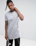Asos Super Longline T-shirt With Relaxed Fit In Grey Marl - Gray