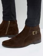 New Look Chelsea Buckle Boots In Brown - Brown