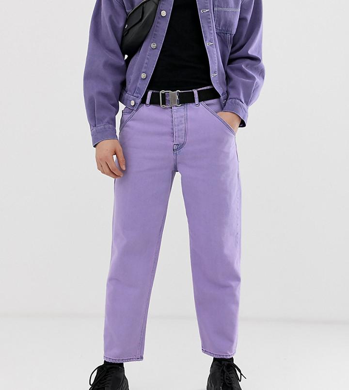 Crooked Tongues Straight Leg Jeans In Lilac - Purple