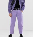Crooked Tongues Straight Leg Jeans In Lilac - Purple