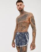 Asos Design Runner Swim Short With Cut And Sew Rope And Bandana Print-multi