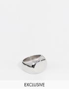 Reclaimed Vintage Oval Signet Ring - Silver