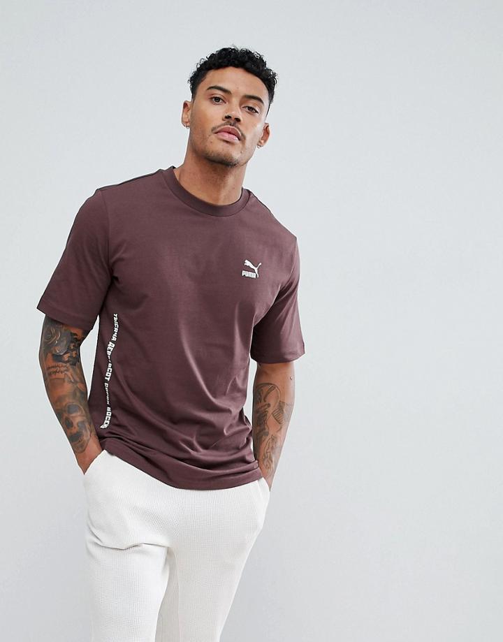 Puma High Neck Longline T-shirt - Brown