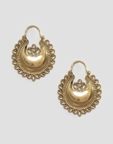 Sam Ubhi Vintage Style Hoop Earrings - Gold
