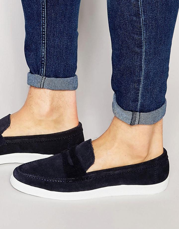 Kurt Geiger Gayle Suede Penny Loafers - Navy