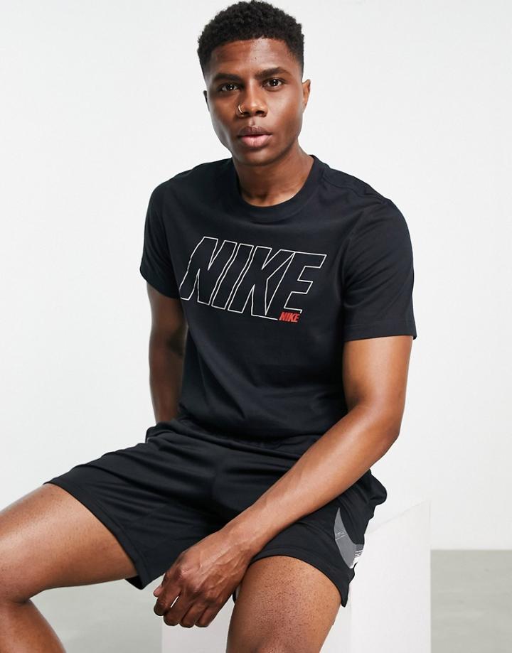 Nike Training Dri-fit 6/1 Pack Logo T-shirt In Black
