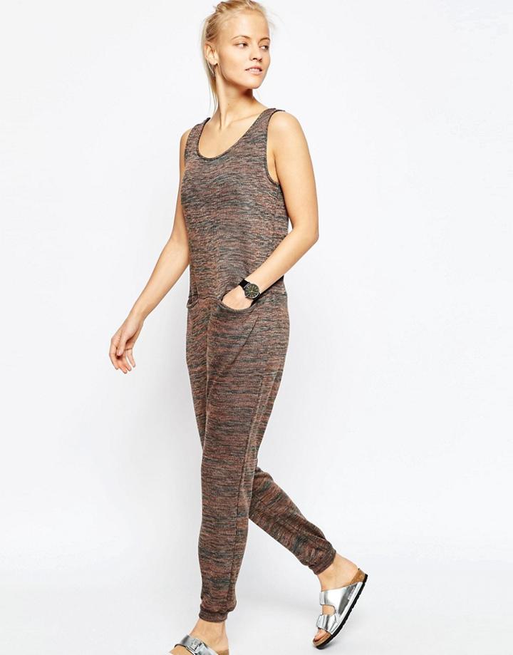 Asos Minimal Jumpsuit In Space Dye - Multi
