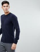 Mango Man Chenille Sweater In Navy - Navy