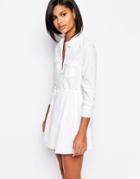 Vero Moda Drawstring Waist Shirt Dress - White