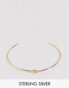 Asos Gold Plated Sterling Silver Knot Cuff Bracelet - Gold