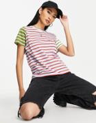Madewell Mixed Stripe T-shirt In Color Block-multi
