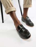 Asos Design Loafers In Black Faux Leather With Snaffle - Black