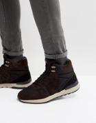 Armani Jeans Logo Lace Up Boots In Brown/black - Brown