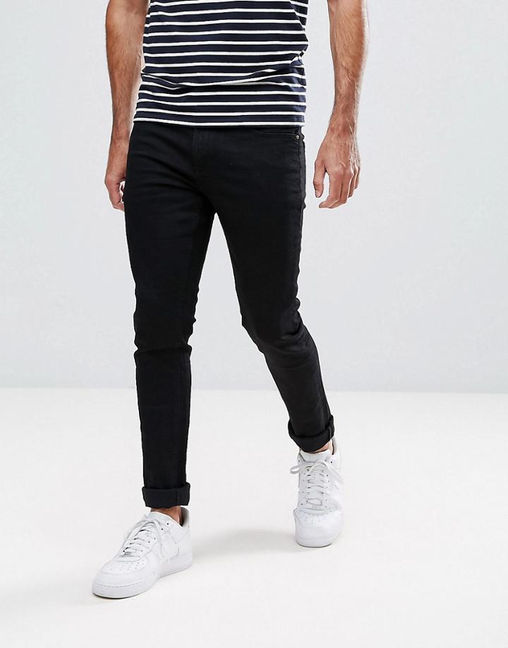 Ldn Dnm Super Skinny Spray On Stretch Jeans In Black - Black