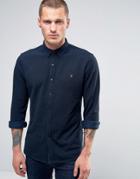 Farah Shirt In Pique Cotton Slim Fit Blue - Blue