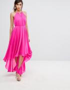 Ted Baker Harpah High Low Dress With Folded Neckline - Pink