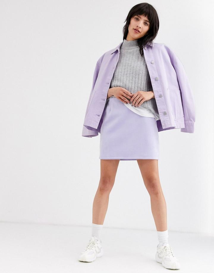 Weekday Kathy Mini Skirt In Lilac
