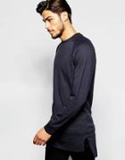 Adpt Longline Sweatshirt With Raglan Sleeves - Dark Navy