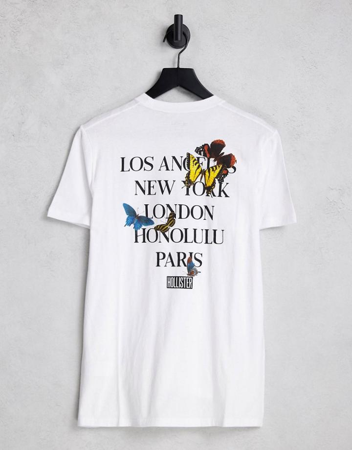 Hollister Spring Daze Back Print T-shirt In White