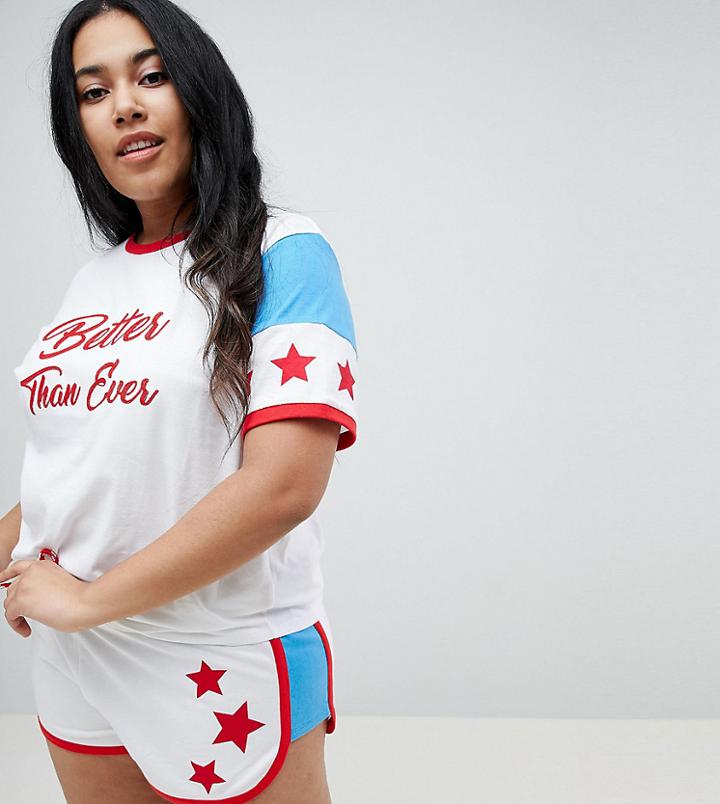 Asos Design Curve Lounge Better Than Ever Dorm Tee - White