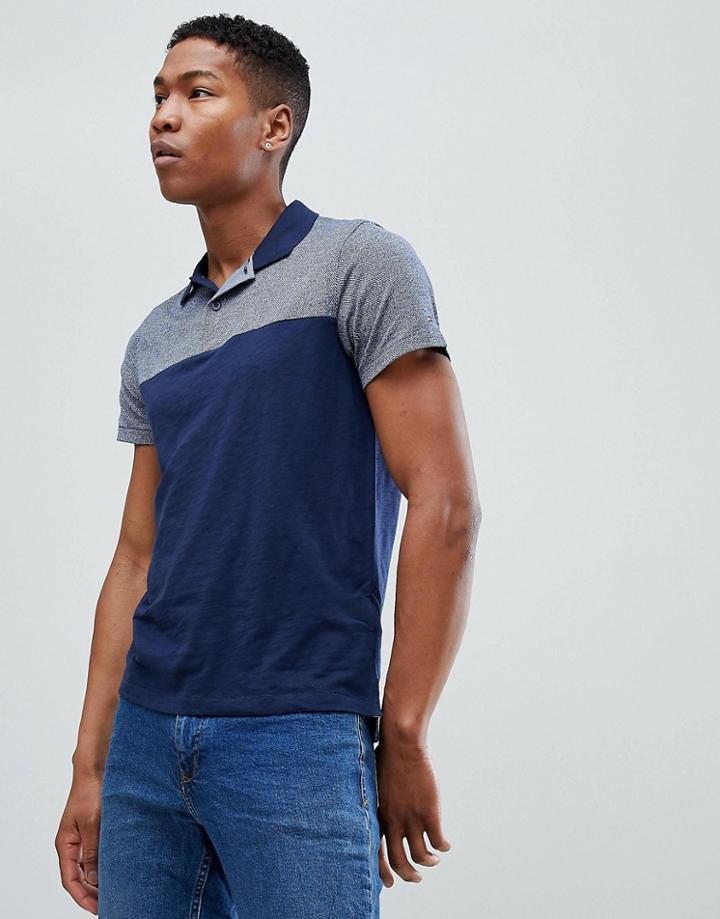 Tommy Hilfiger Color Block Polo Shirt - Navy