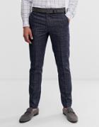 Orginal Penguin Slim Fit Dark Navy Check Suit Pants