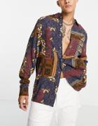 Asos Design Relaxed Shirt In Vintage Paisley Baroque Print-multi