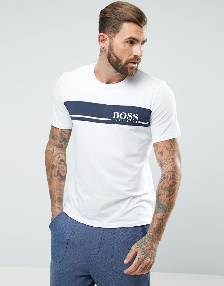 Boss By Hugo Boss T-shirt Urban Logo In Regular Fit - White