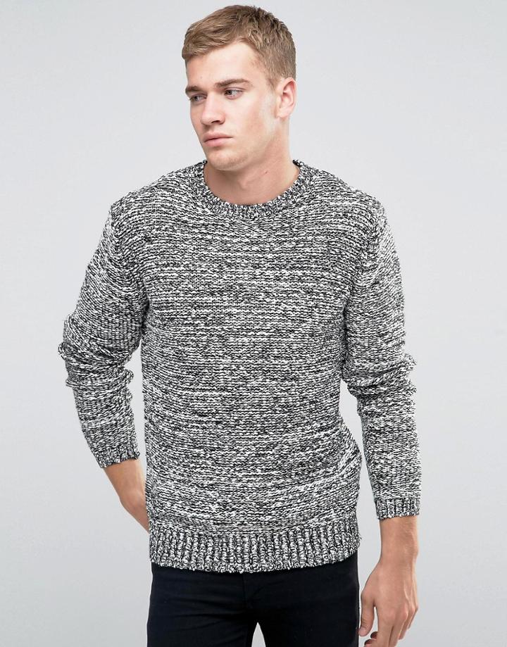 Religion Sweater With Ribbed Arm Detail - White