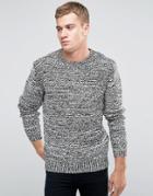 Religion Sweater With Ribbed Arm Detail - White