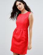 Zibi London Jacquard Shift Dress - Red