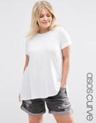 Asos Curve Top With Dip Back In Swing Shape - White