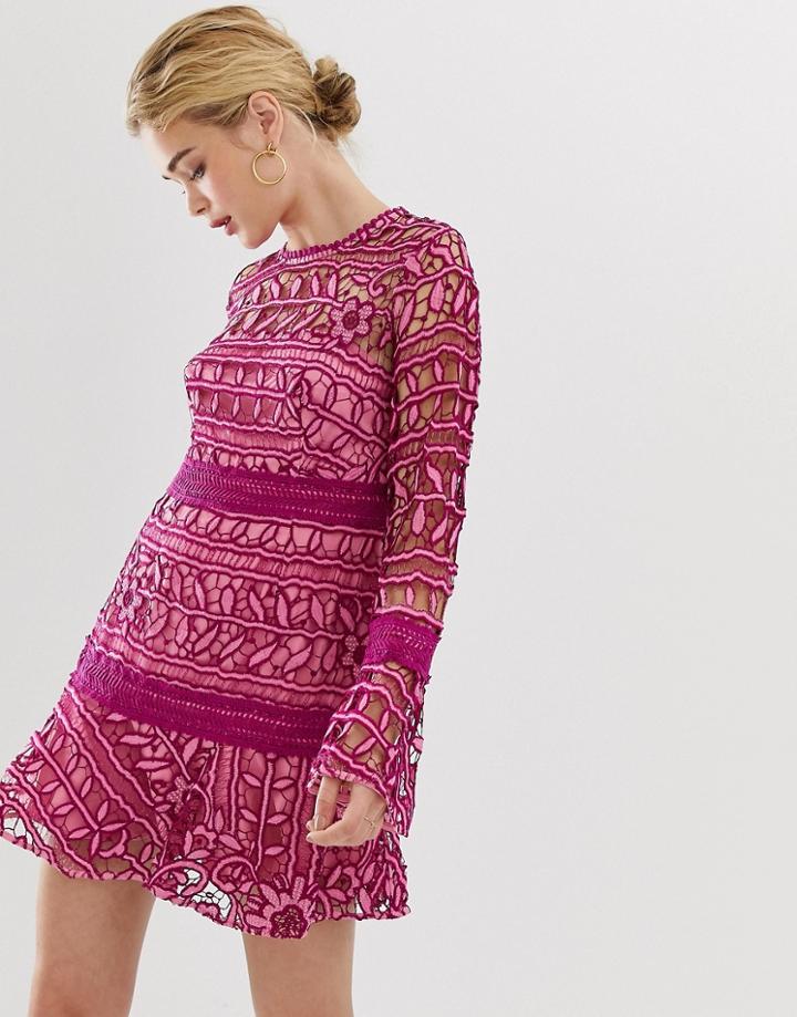 Talulah Caprice Lace Mini Dress - Pink