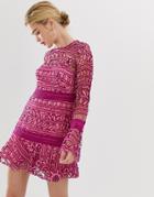 Talulah Caprice Lace Mini Dress - Pink